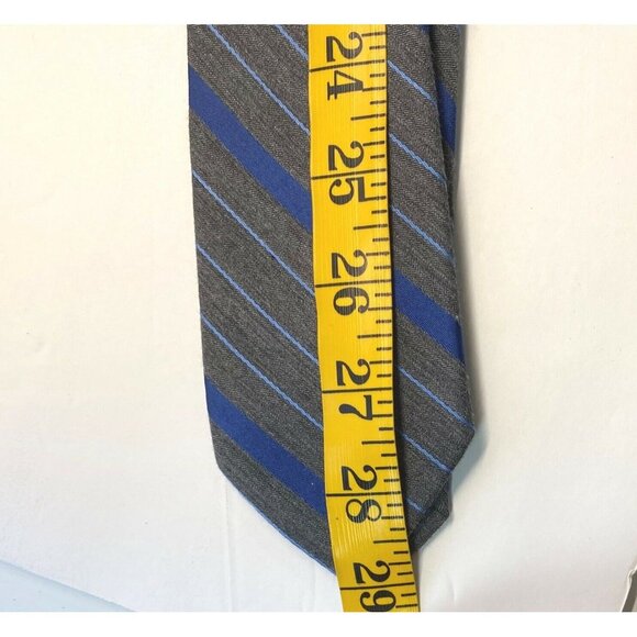 Van Heusen Mens Neck Tie Blue Gray Striped Diagonal Office Business Attire - Picture 7 of 8